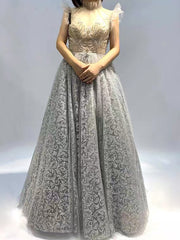 Selinadress Luxury Princess Lace Long Prom Dress Graduation Formal Evening Gowns SC080